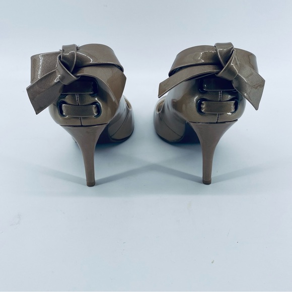 Enzo Angiolini Eamistle Natural Nude Peep Toe Heels With Ankle Lace Bows Sz 6.5M - Picture 5 of 13